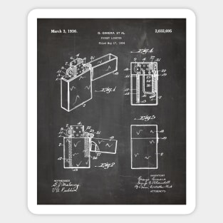 Zippo Lighter Patent - Smoking Smoker Smoke Vape Shop Art - Black Chalkboard Sticker